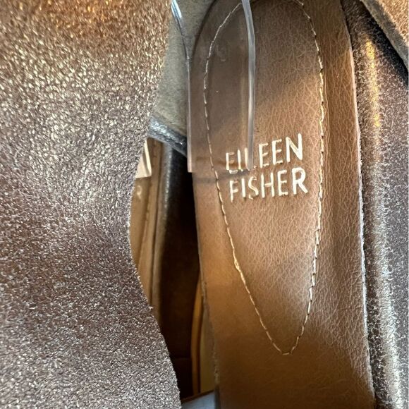 Eileen Fisher Women's Sport Platinum Frozen Metallic Suede Sandals Sz 8.5 - Picture 13 of 16